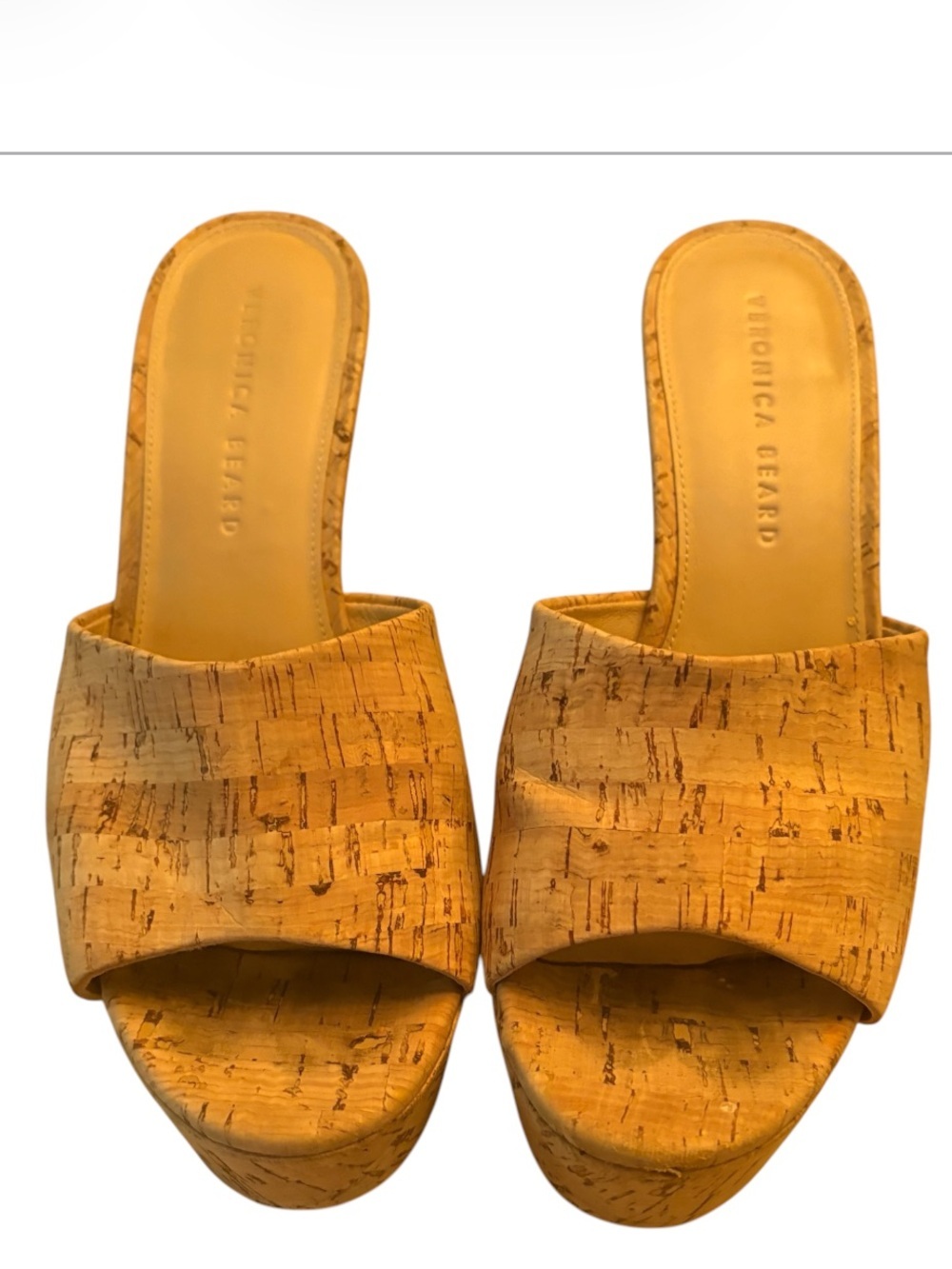 Veronica Beard Dali Natural Cork Platform Mule Sandals Size 8
